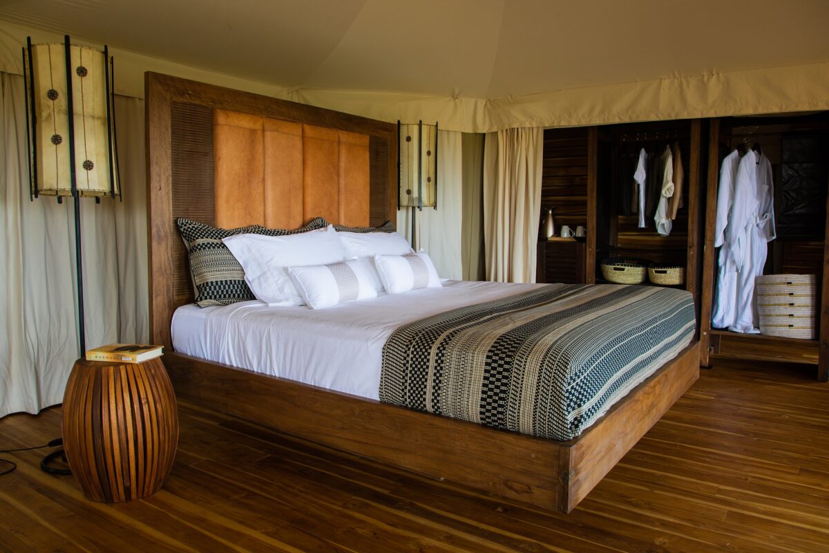Cherero Camp luxury tent king bed room