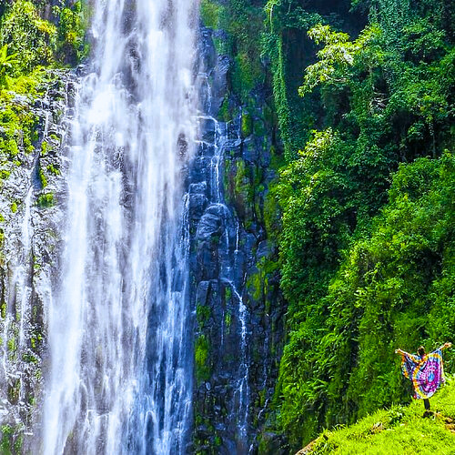Waterfall hiking in Tanzania